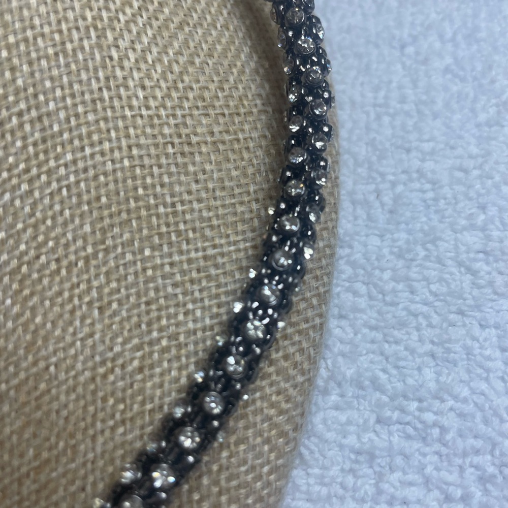 Nwot Kenneth Jay Lane Rhinestone Gunmetal Choker - image 2